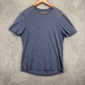Lululemon Mens M Activewear T-Shirt Athletic Top Blue‎ Heathered Gym Workout